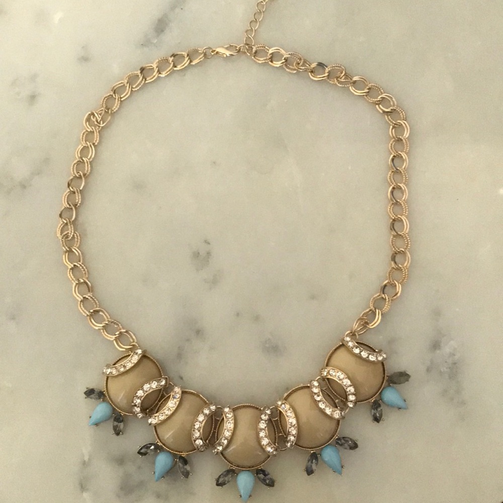 Blue & Beige Statement necklace